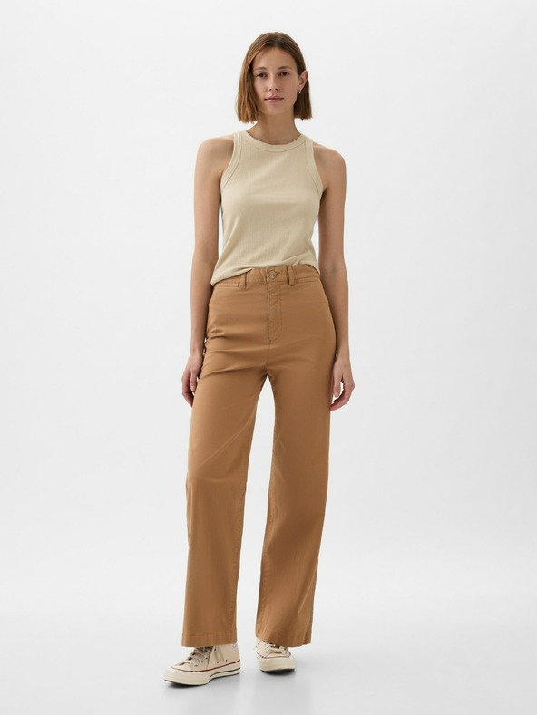 GAP High Stride wide-leg ankle khaki nadrág GAP