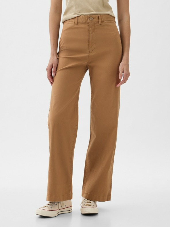 GAP High Stride wide-leg ankle khaki nadrág GAP