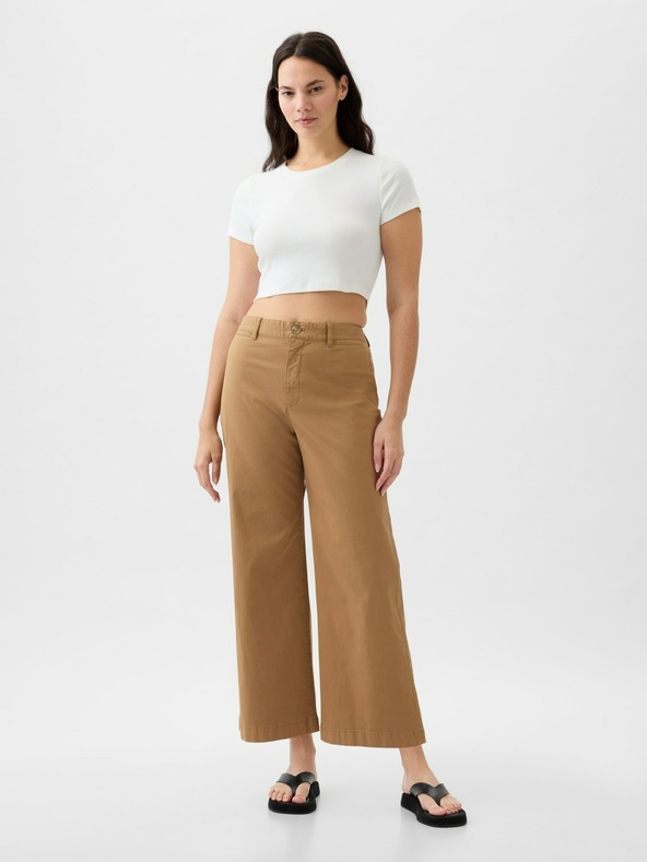 GAP High Stride wide-leg ankle khaki nadrág GAP