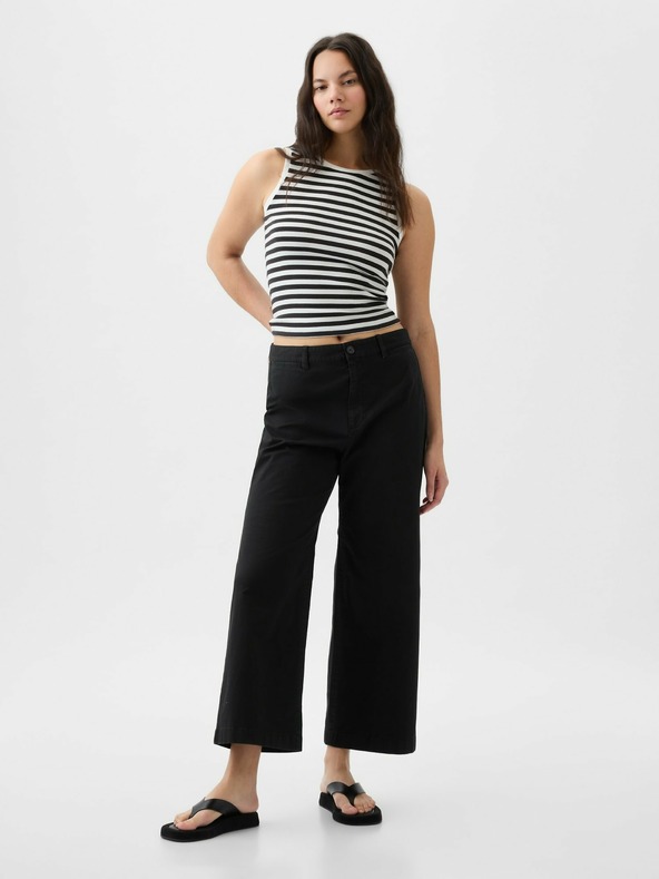 GAP High Stride wide-leg ankle khaki nadrág GAP