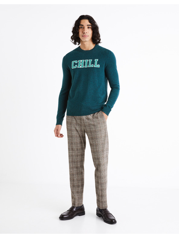 Celio Petrol férfi merinói gyapjú pulóver Celio Cenormal