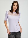 Orsay ORSAY halványlila női póló csipkével