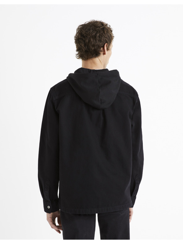Celio Fekete férfi farmer kapucnis póló Celio Dadenim