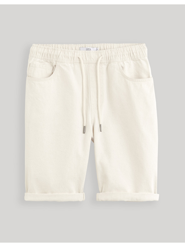 Celio Krémszínű férfi farmer rövidnadrág Celio Dojogdenbm