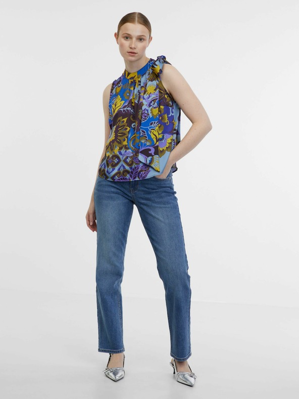 Orsay ORSAY kék női mintás szaténblúz