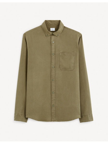 Celio Khaki színű férfi ing Celio Gacocel