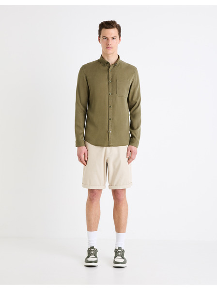 Celio Khaki színű férfi ing Celio Gacocel