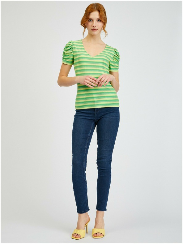 Orsay ORSAY sárga-zöld csíkos női póló