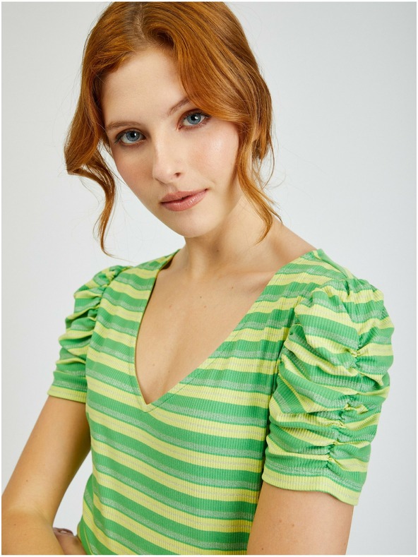 Orsay ORSAY sárga-zöld csíkos női póló