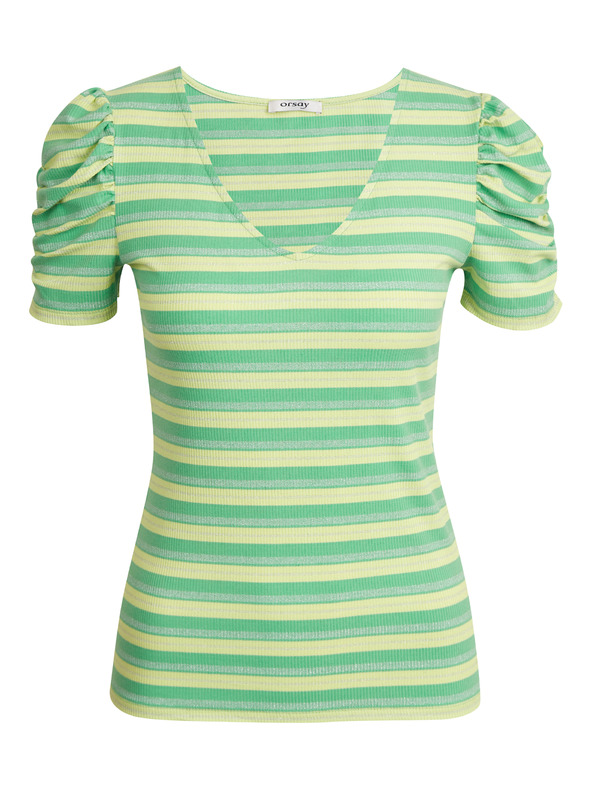 Orsay ORSAY sárga-zöld csíkos női póló