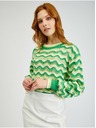 Orsay ORSAY zöld-sárga csíkos női pulóver