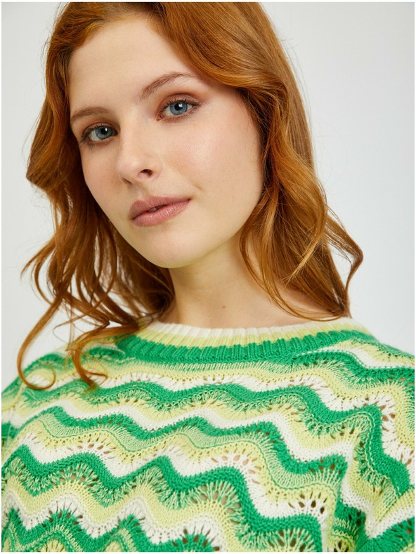 Orsay ORSAY zöld-sárga csíkos női pulóver