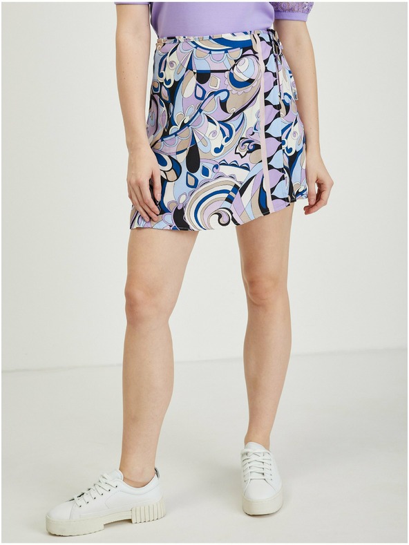Orsay ORSAY kék-lila mintás átkötős női szoknya/rövidnadrág