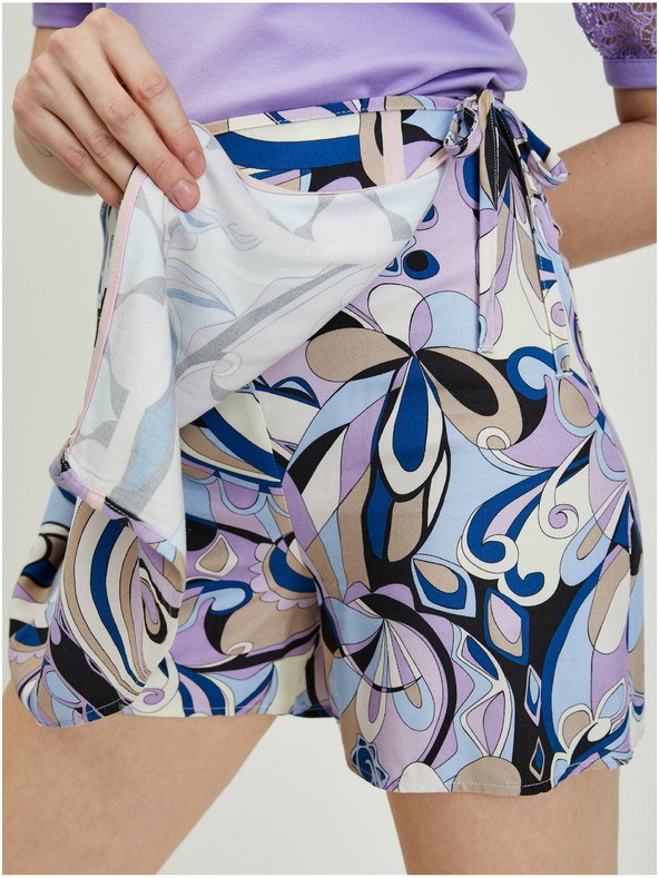 Orsay ORSAY kék-lila mintás átkötős női szoknya/rövidnadrág