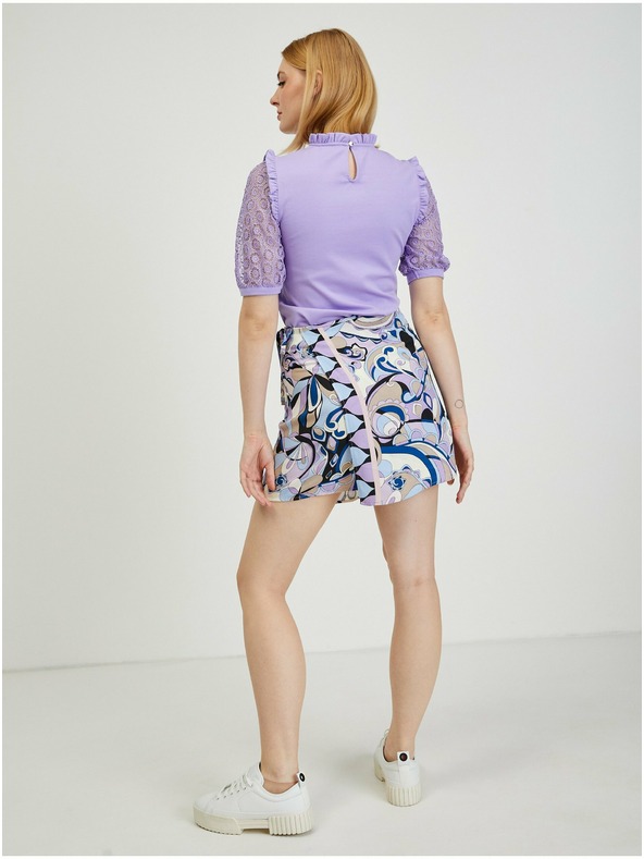 Orsay ORSAY kék-lila mintás átkötős női szoknya/rövidnadrág