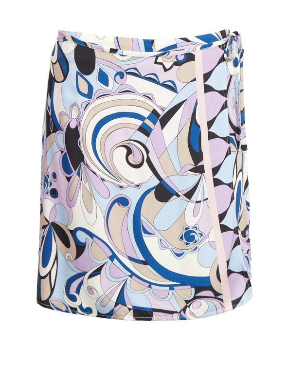 Orsay ORSAY kék-lila mintás átkötős női szoknya/rövidnadrág