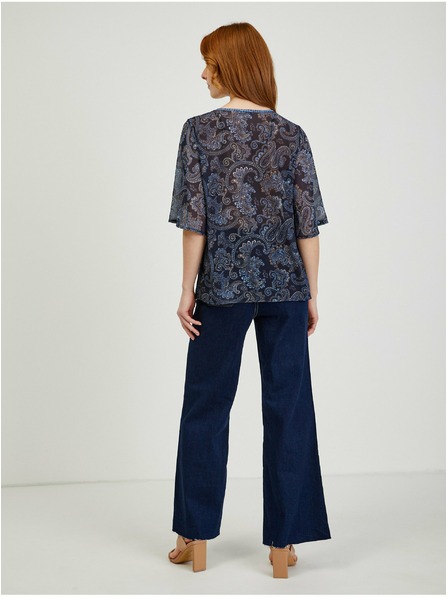 Orsay ORSAY sötétkék virágmintás női blúz