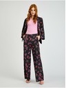 Orsay ORSAY fekete virágmintás széles szárú női nadrág