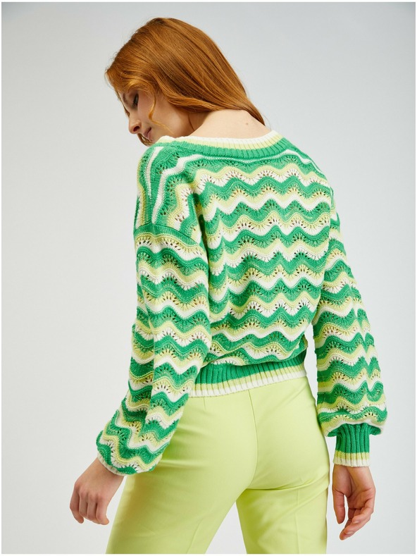 Orsay ORSAY zöld csíkos női kardigán