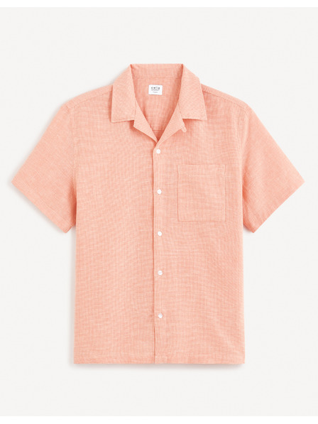 Celio Sárgabarack színű férfi vászon póló Celio Fatext