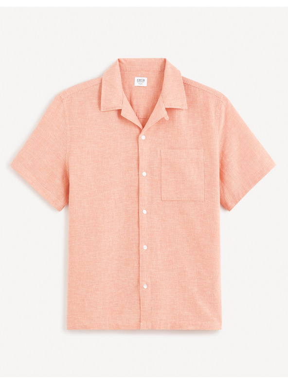 Celio Sárgabarack színű férfi vászon póló Celio Fatext