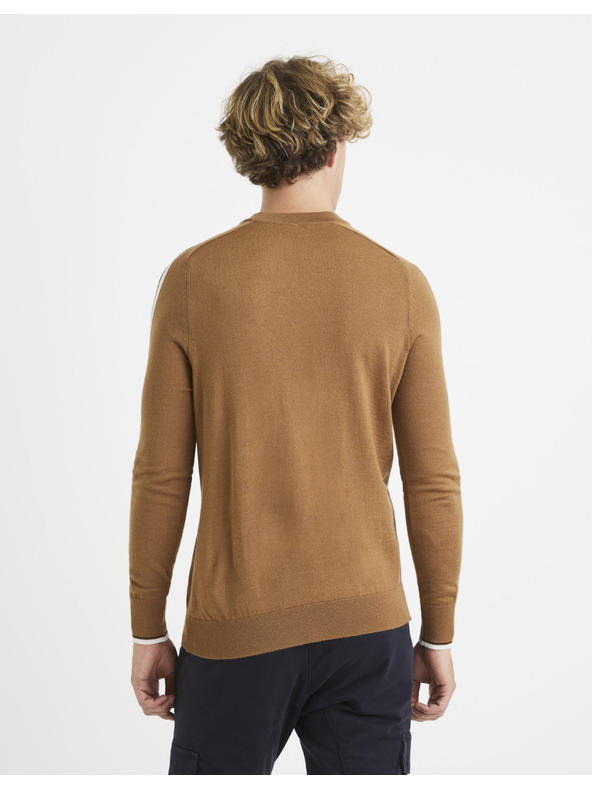 Celio Barna gyapjú pulóver Celio Veritas