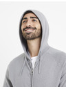 Celio Szürke férfi kapucnis pulóver Celio