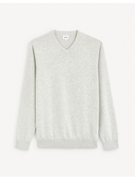 Celio Világosszürke férfi alap pulóver Celio Decoton