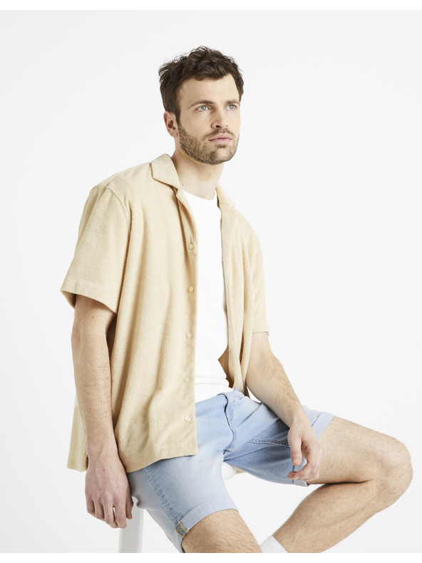 Celio Bézs színű férfi póló Celio Dabob