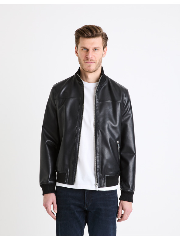 Celio Fekete férfi bőrdzseki Celio Gumati