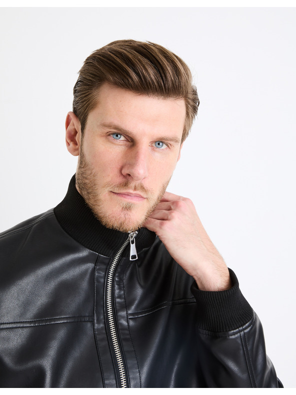 Celio Fekete férfi bőrdzseki Celio Gumati