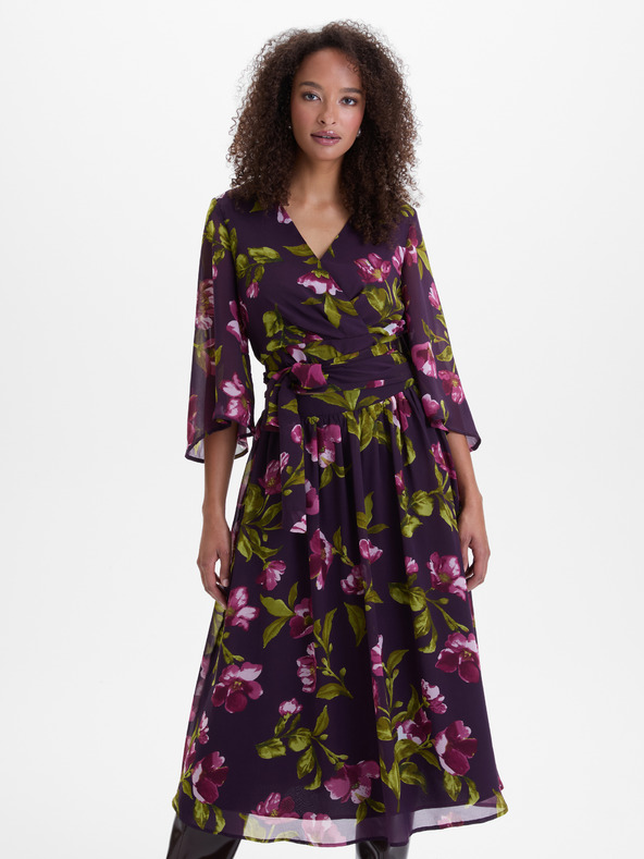 Orsay ORSAY Lila női átlapolt blúz virágmintával