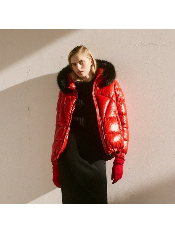 Geox Piros női tollkabát Geox Backsie