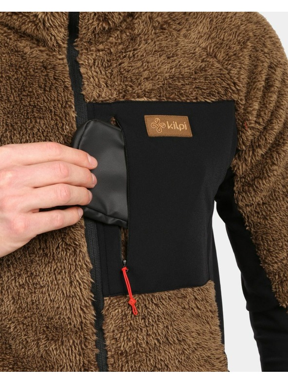 Kilpi Kilpi NORKA-M férfi bolyhos kapucnis polár pulóver Barna