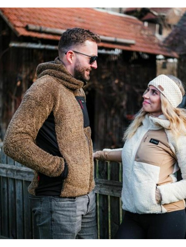 Kilpi Kilpi NORKA-M férfi bolyhos kapucnis polár pulóver Barna