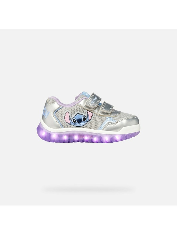 Geox Ezüst Geox Lightyloo világító lány edzőcipő