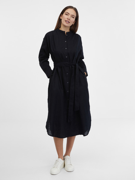 GAP Vászon inges midi ruha GAP