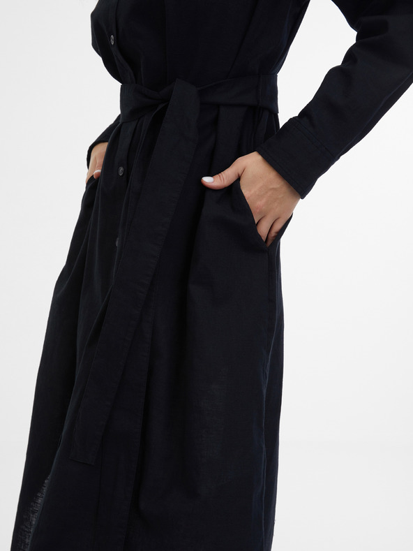 GAP Vászon inges midi ruha GAP