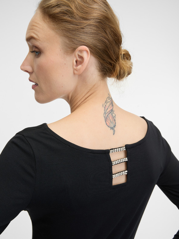 Orsay ORSAY fekete, hosszú ujjú női póló