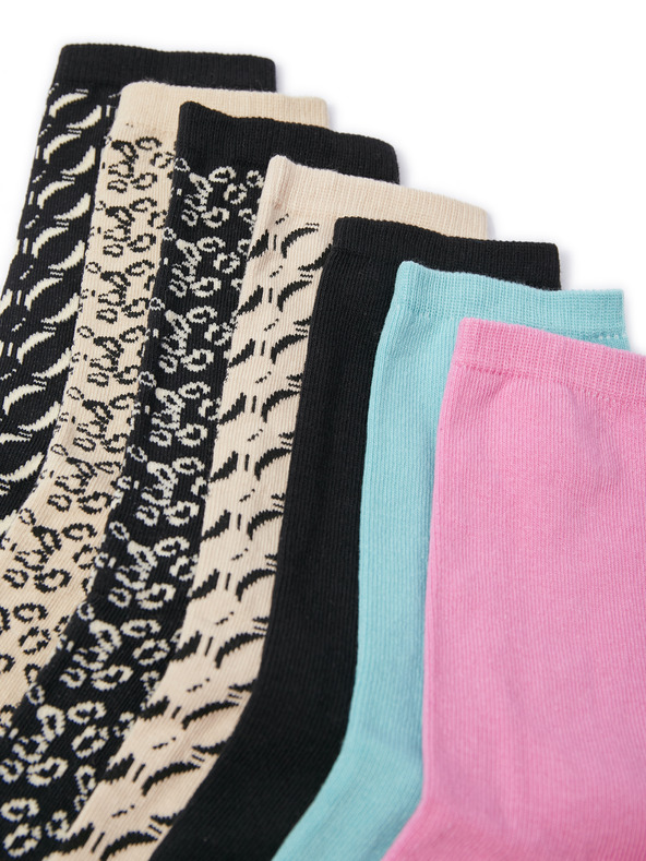 Orsay ORSAY hét pár női zokni készlet, bézs és fekete színben