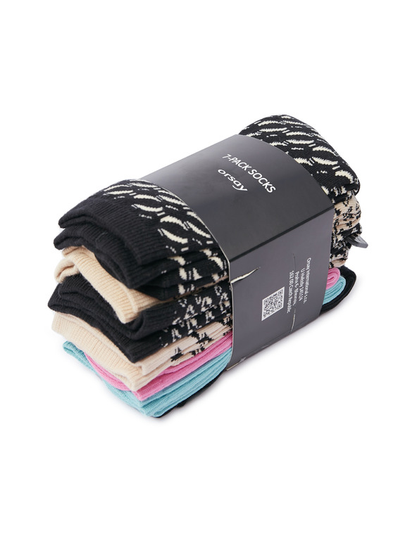 Orsay ORSAY hét pár női zokni készlet, bézs és fekete színben