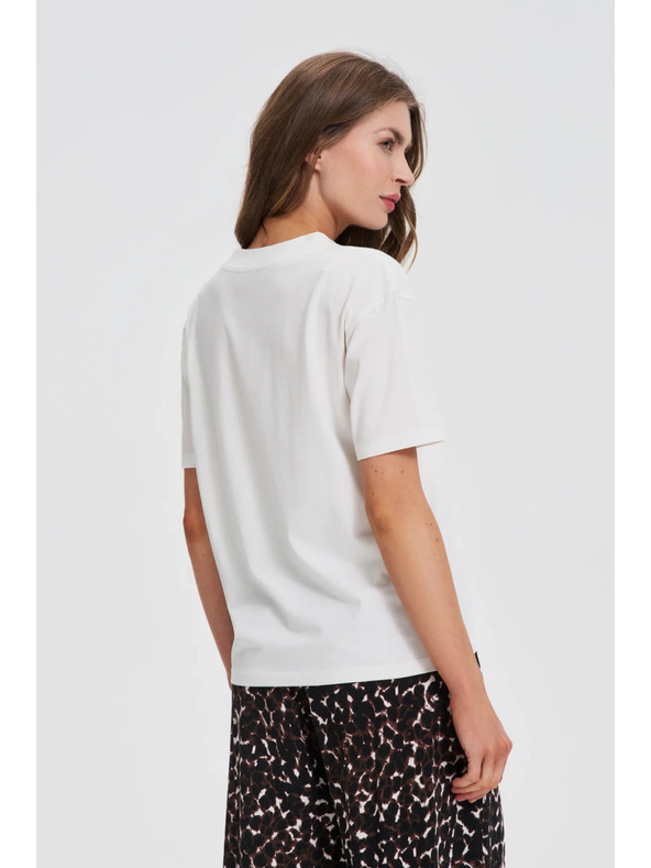 Moodo Fehér top V-nyakkivágással Moodo