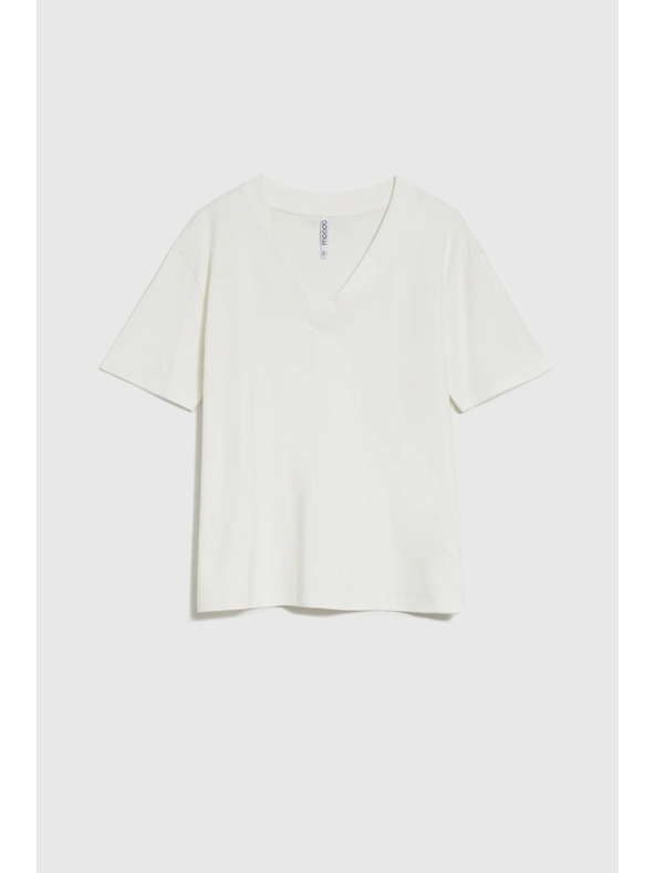 Moodo Fehér top V-nyakkivágással Moodo
