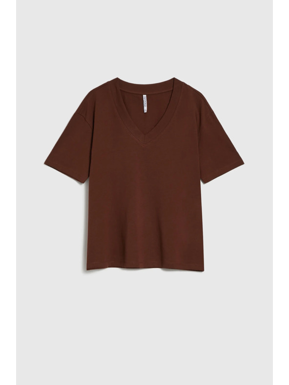 Moodo Barna top V-nyakkivágással Moodo