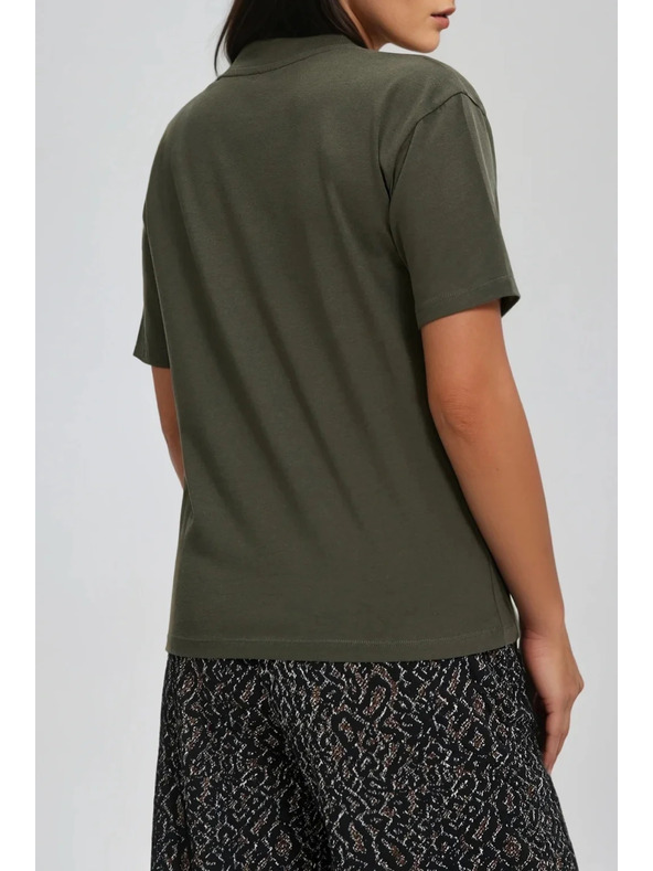 Moodo Khaki top V-nyakkivágással Moodo