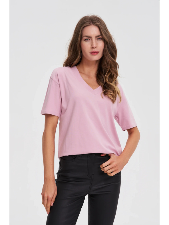 Moodo Rózsaszínű top V-nyakkivágással Moodo