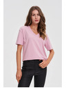 Moodo Rózsaszínű top V-nyakkivágással Moodo