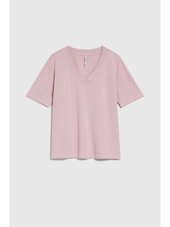 Moodo Rózsaszínű top V-nyakkivágással Moodo