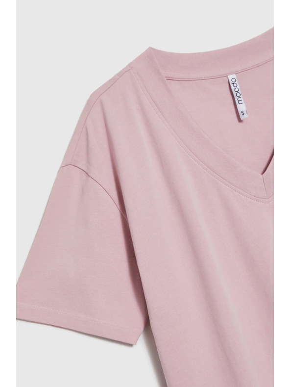 Moodo Rózsaszínű top V-nyakkivágással Moodo