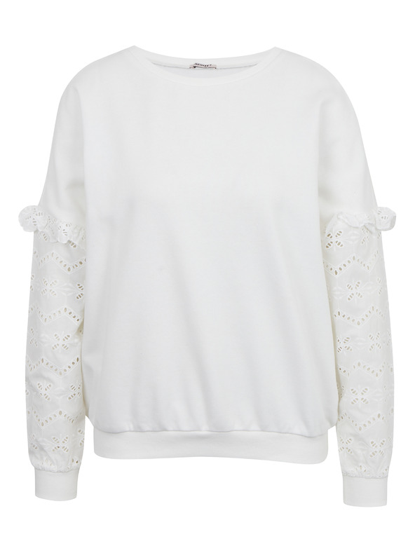 Orsay ORSAY fehér női pulóver díszített ujjakkal